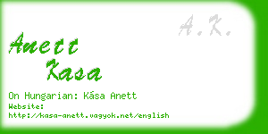 anett kasa business card